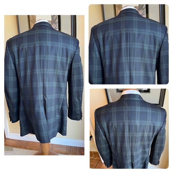 Jos. A. Bank Plaid Dinner Jacket and Slacks Size 44L Slim Fit Slacks W40” L33” - Picture 12 of 16